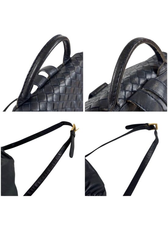Bottega Veneta Drawstring Backpack Intrecciato Leather Navy main image 7